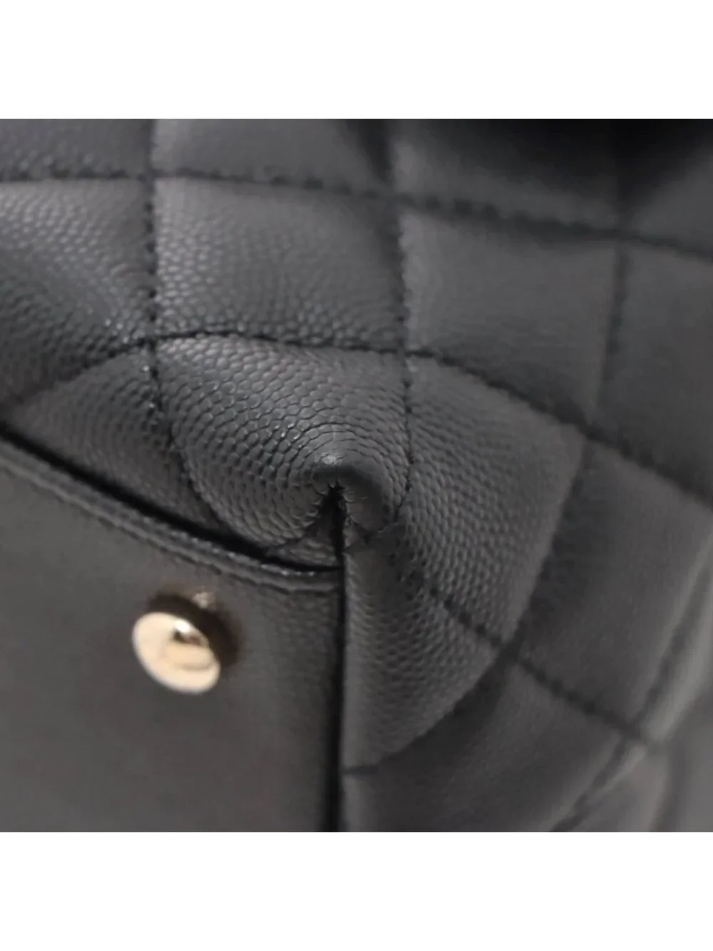 Chanel Coco Handle 29 Black Gold Caviar 2-Way Shoulder Bag